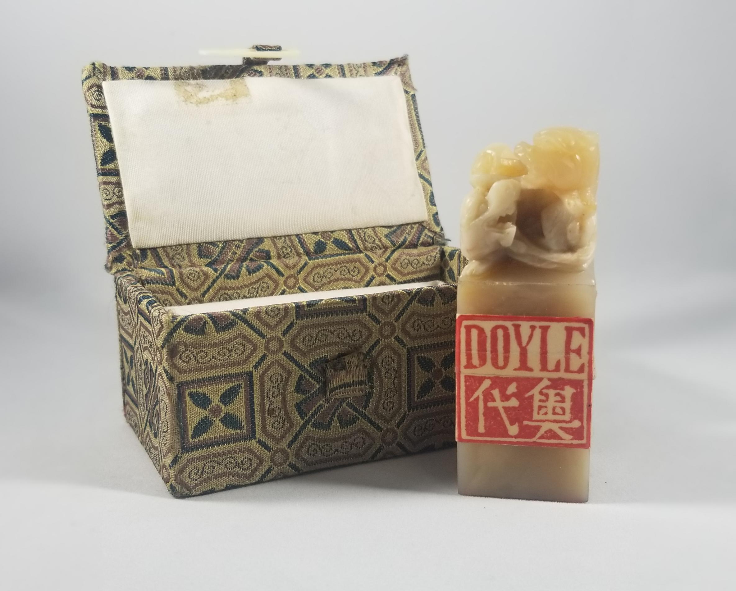 Lot 450: Stone Stamp with (Doyle) written in English & Chinese